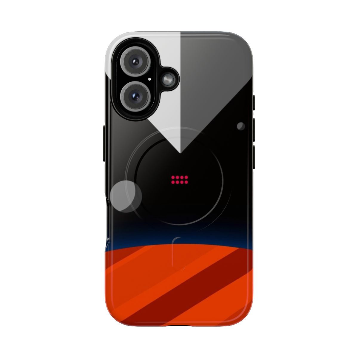 Minimalist phone case with a space-themed design inspired by classic sci-fi films