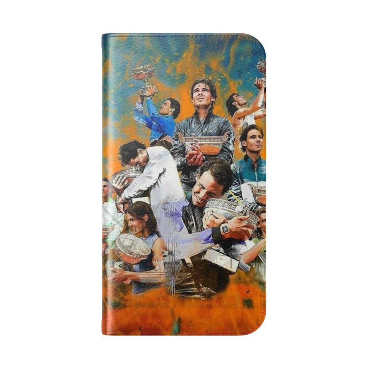 Phone case featuring an image of Rafael Nadal, the renowned tennis player - Folded Back