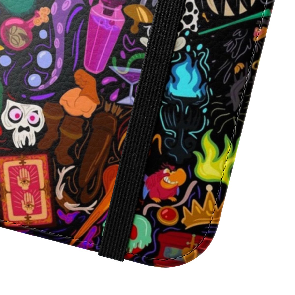 Colorful phone case featuring Disney villains Ursula and the Evil Queen - Close Up