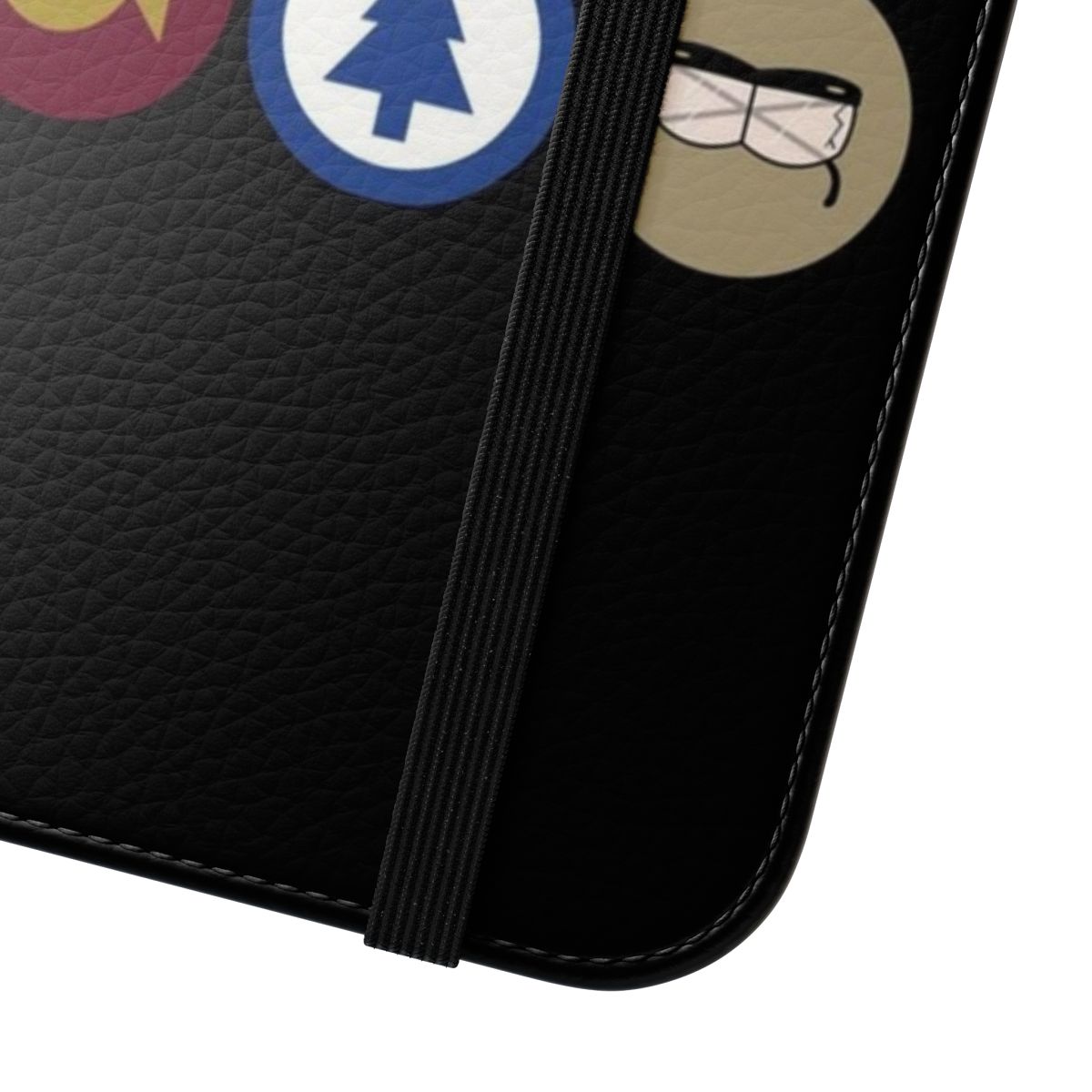 Gravity Falls-inspired flip phone case featuring the iconic cipher wheel design and beloved characters - Close Up