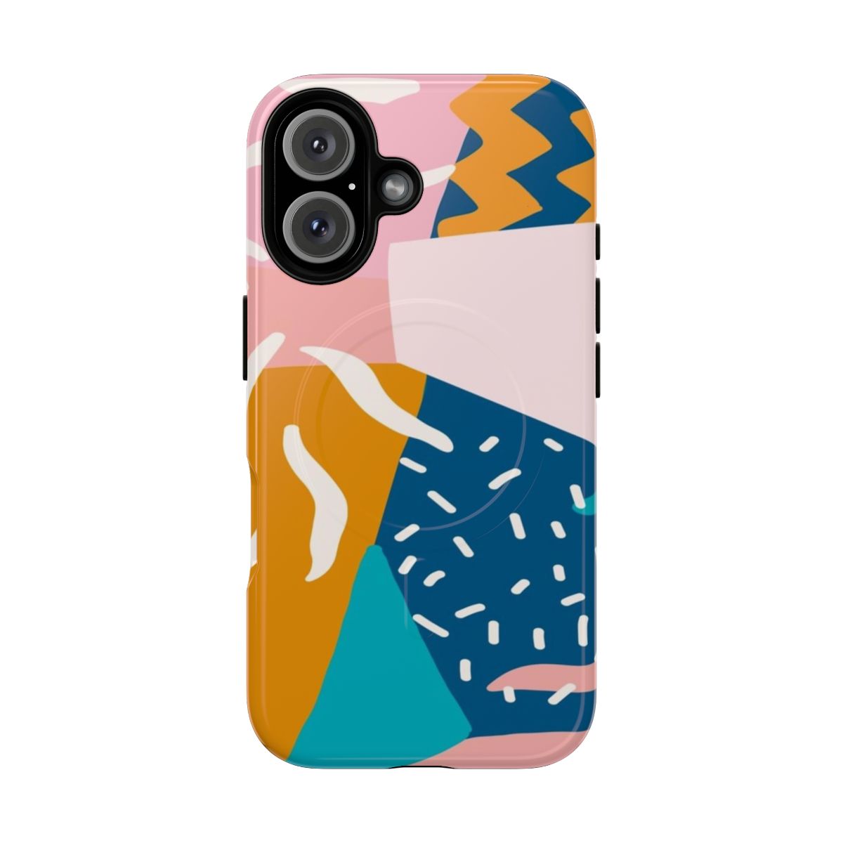 Colorful abstract art design on a tough, protective phone case