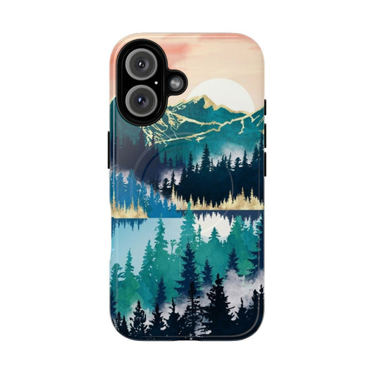 Beautiful lake mist landscape design on a phone case