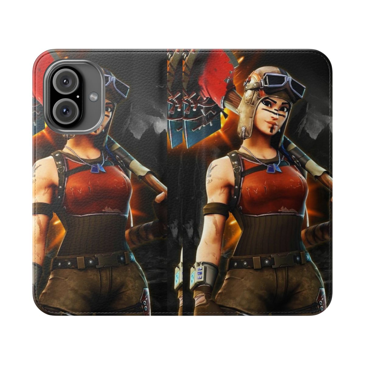 Renegade Raider-inspired flip phone case with premium protection