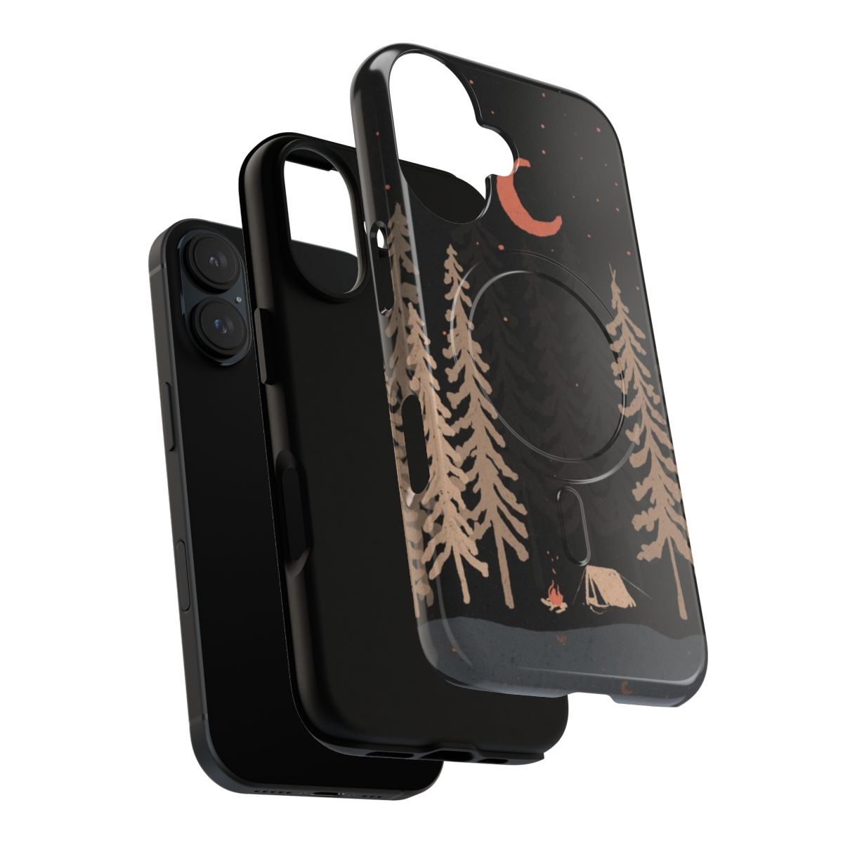 Magnetic phone case with nature-inspired design for outdoor adventure - Layers