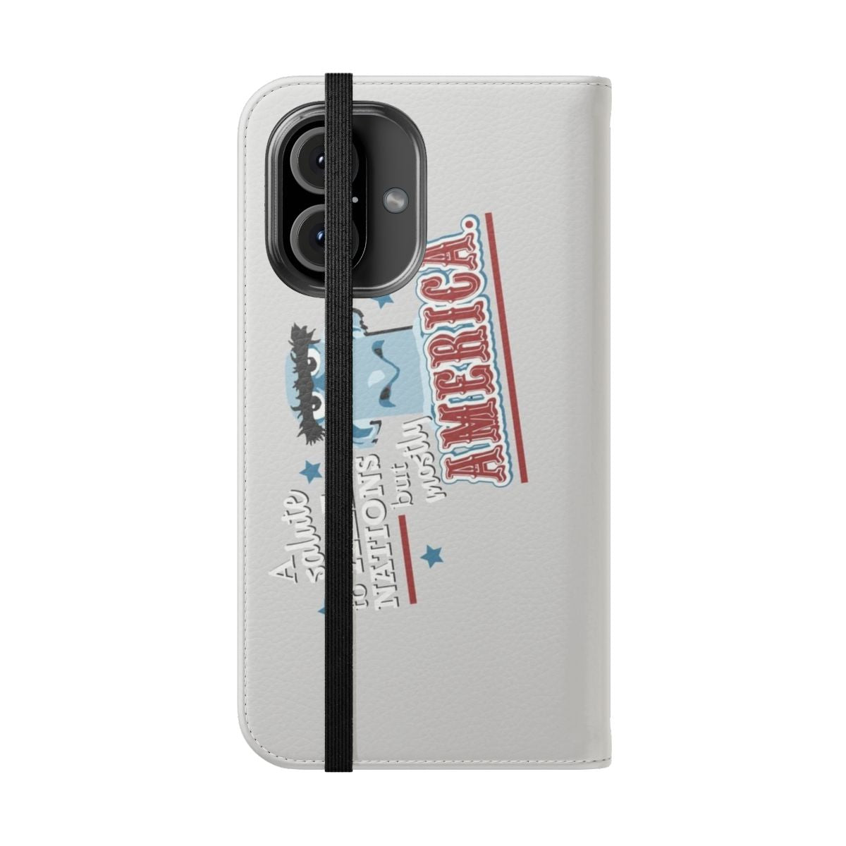 Patriotic American flag phone case with eagle and stars and stripes design - Folded Front