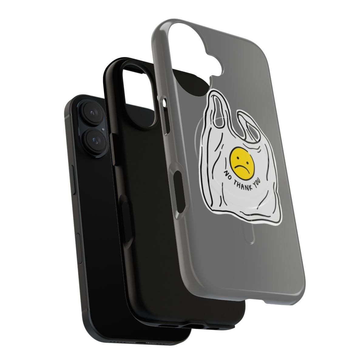 Eco-friendly magnetic phone case with reusable bag design to reduce plastic waste and pollution - Layers