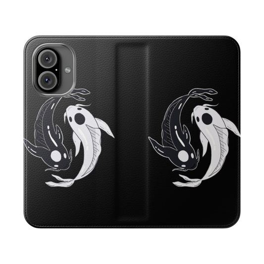 Water Tribe-themed flip cover phone case with Tui and La, the moon and ocean spirits, from Avatar: The Last Airbender