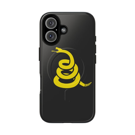 Customizable phone case with a modern interpretation of the Gadsden 'Don't Tread on Me' flag