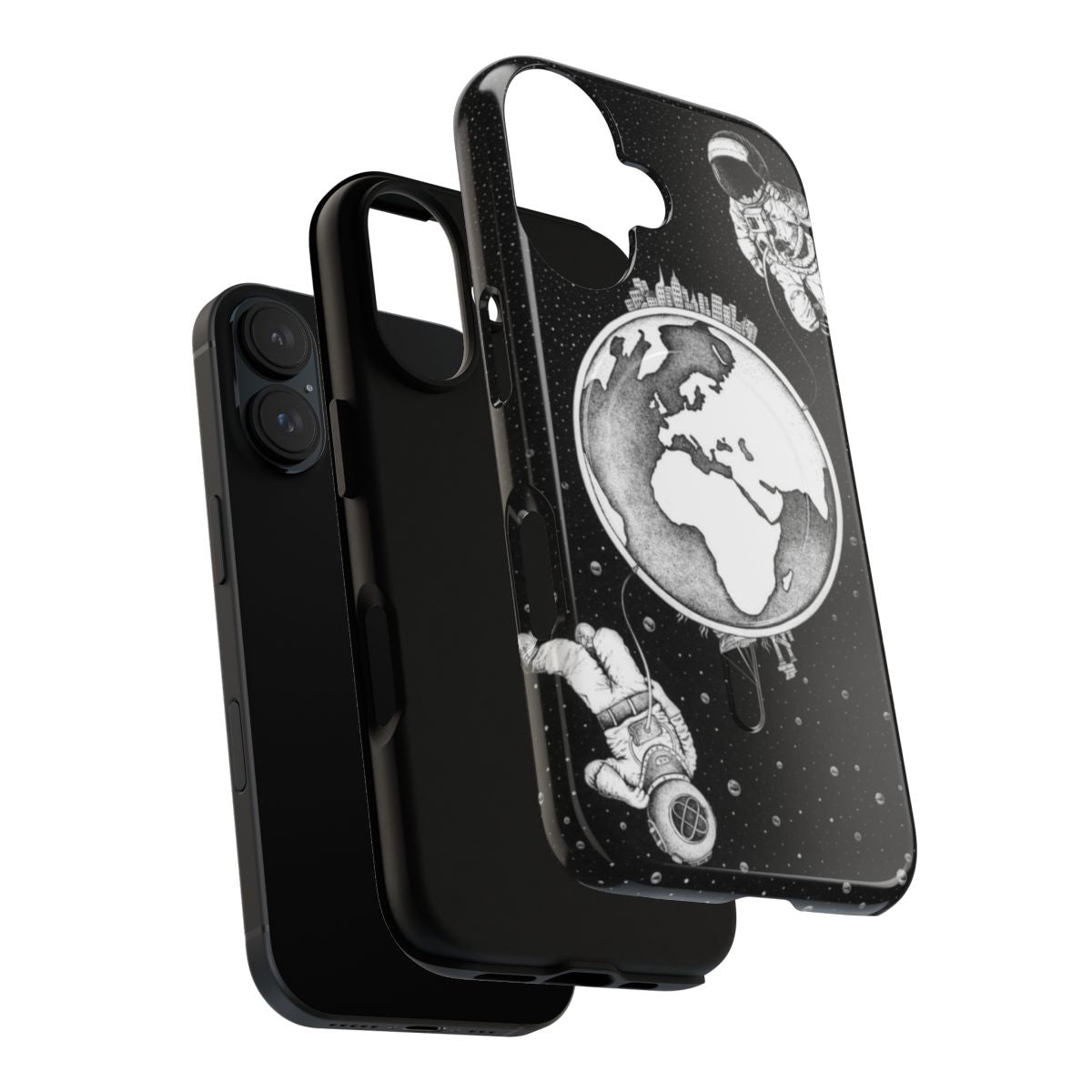 Magnetic tough phone case with space, stars, and exploration design - Layers