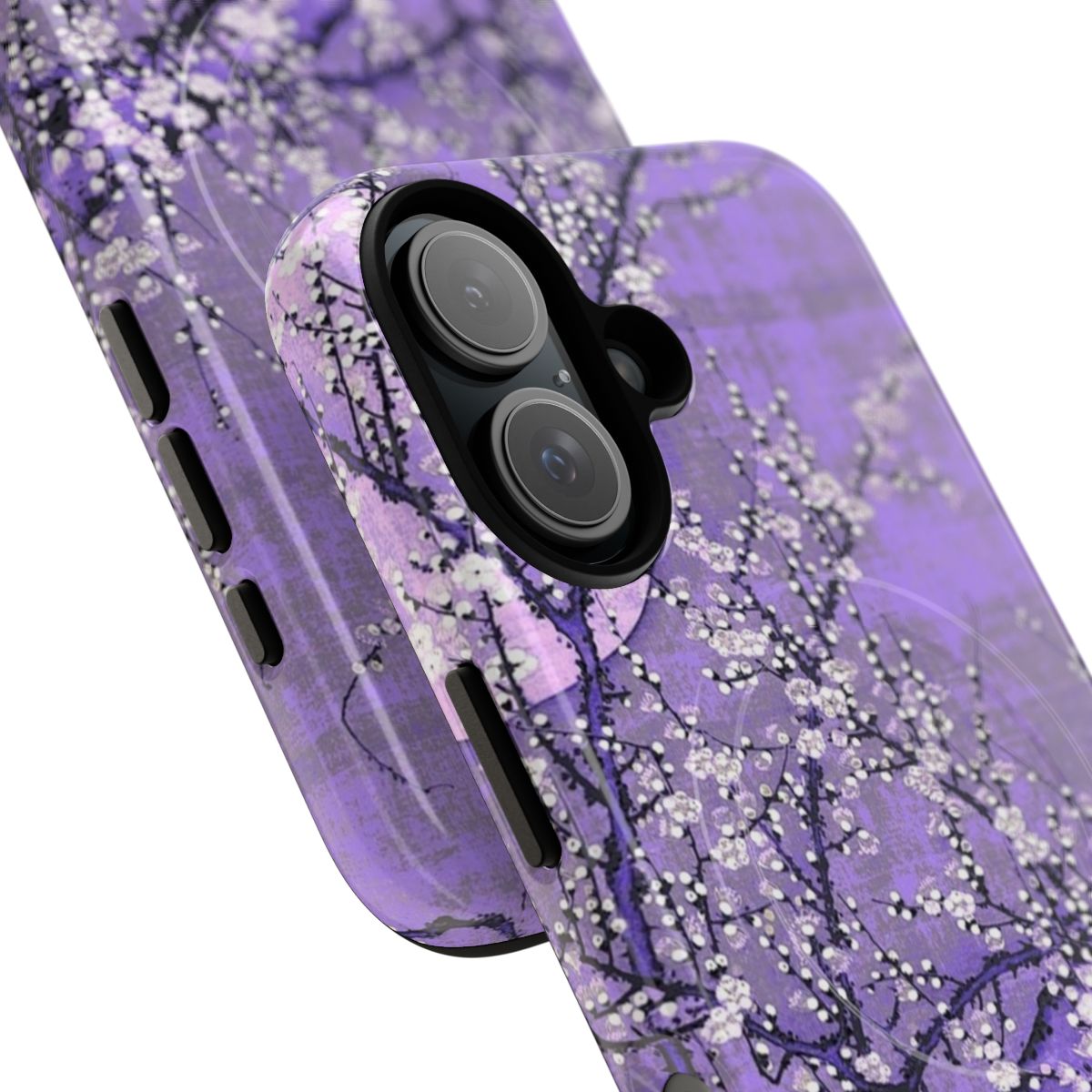 Melancholy cherry blossom floral print on a soft, protective phone case - Detail