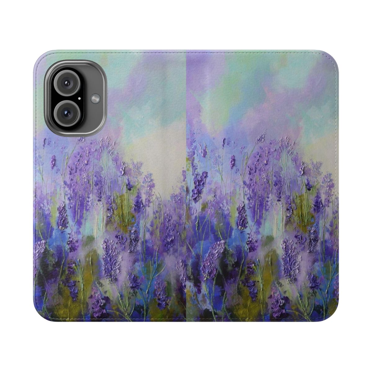 Lavender field landscape impressionist-style phone case cover