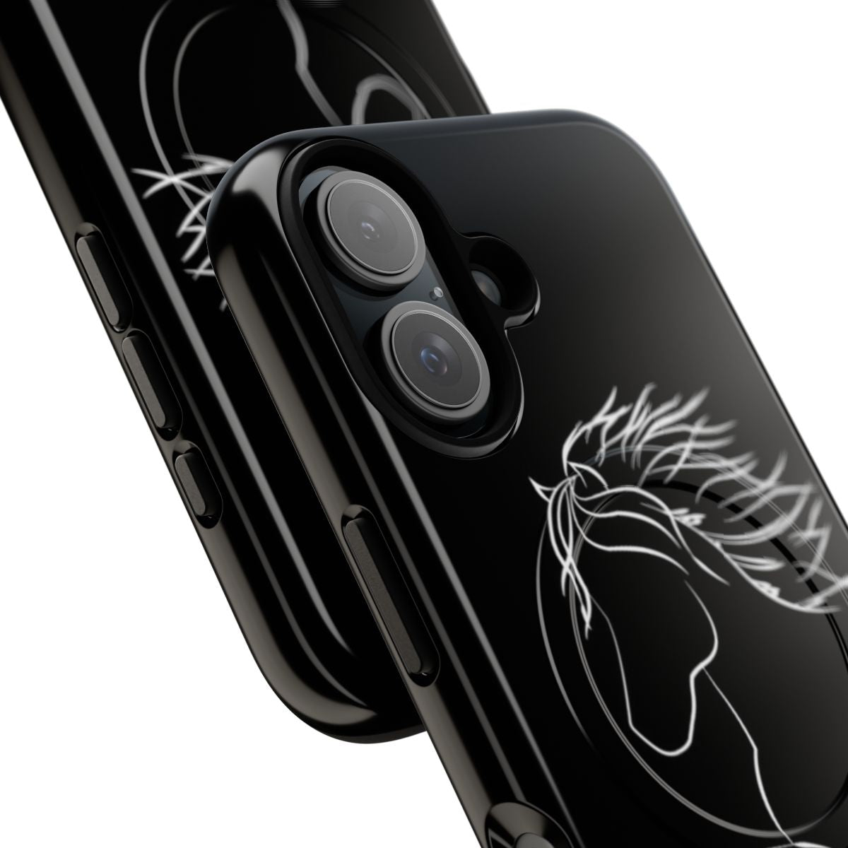 Magnetic phone case with a stylish Icelandic horse design for horse lovers. - Detail