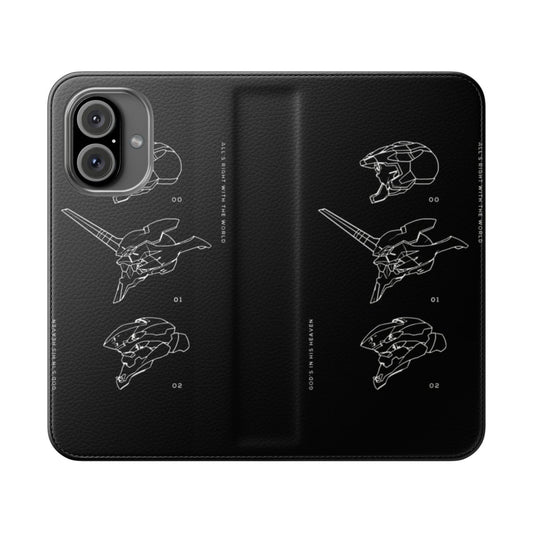 Anime-Inspired Evangelion Flip Cover Phone Case