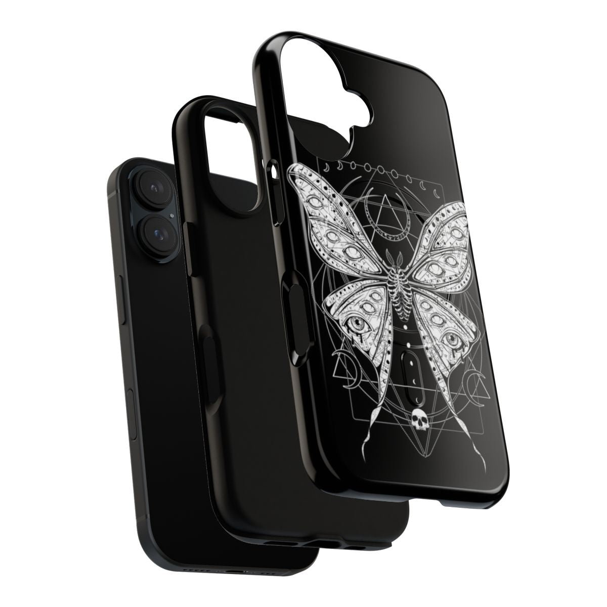 A macabre luna moth inspired phone case with a dark and magical design. - Layers