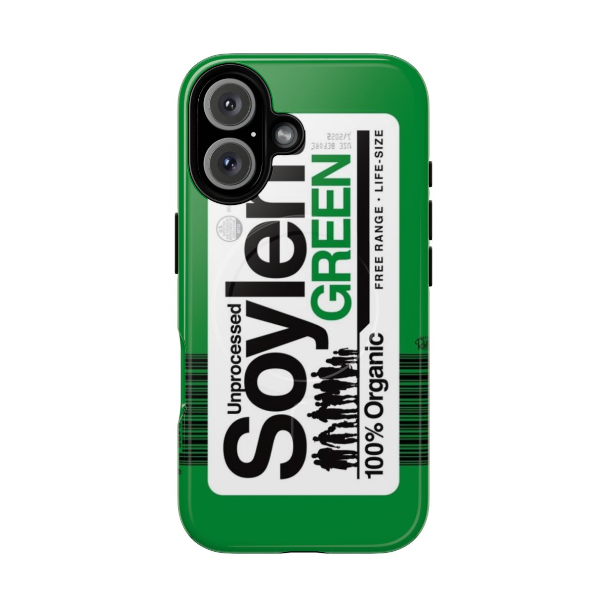 Soylent Green-themed magnetic and tough phone case with futuristic, dystopian design