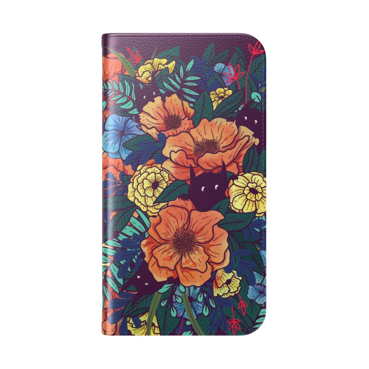 Watercolor floral pattern on a phone case cover - Folded Back