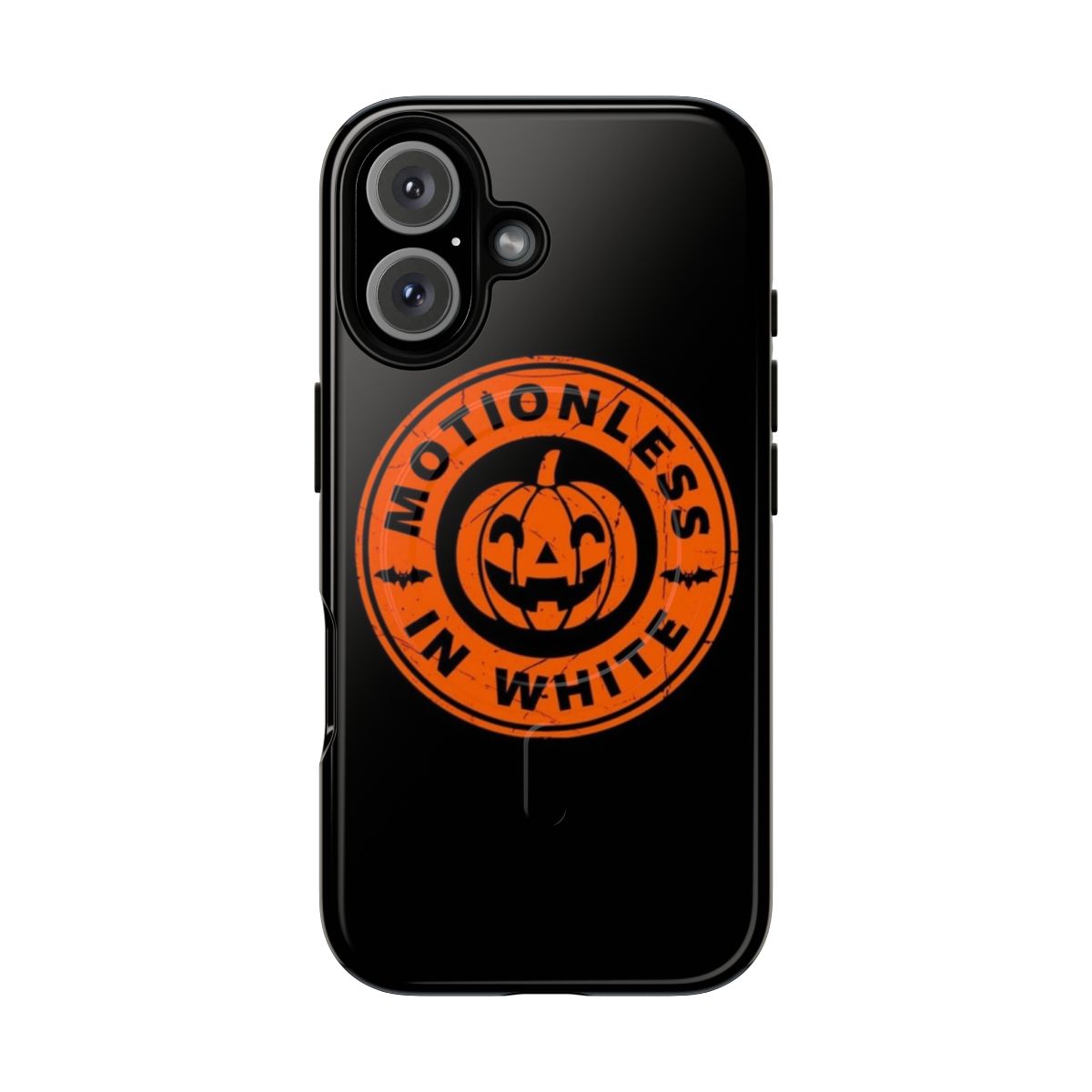 Motionless in White-inspired phone case with pumpkin and spooky design