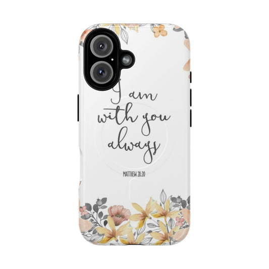 Watercolor floral phone case with Bible verse