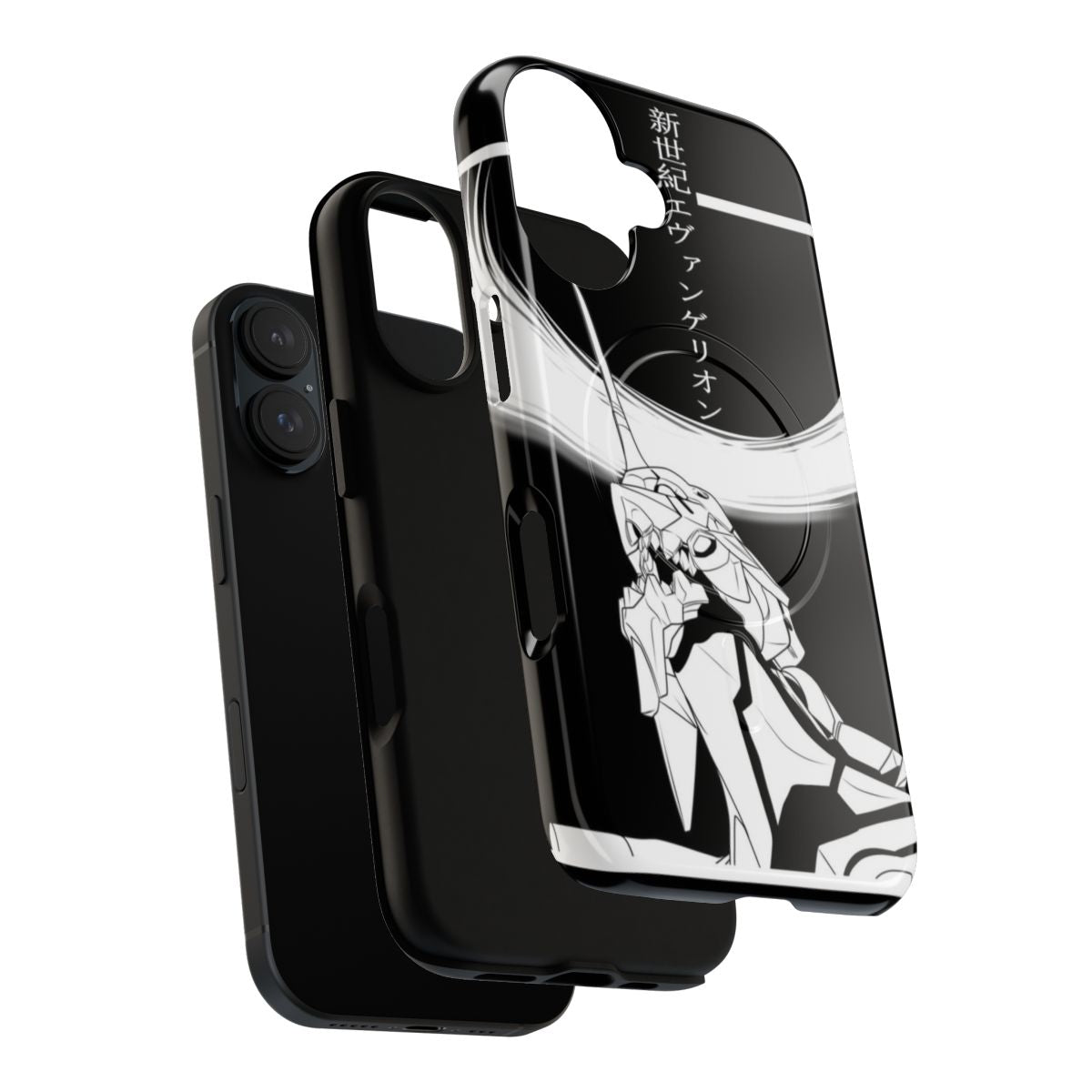 Retro Anime-Inspired Magnetic Tough Phone Cases featuring Neon Genesis Evangelion characters - Layers