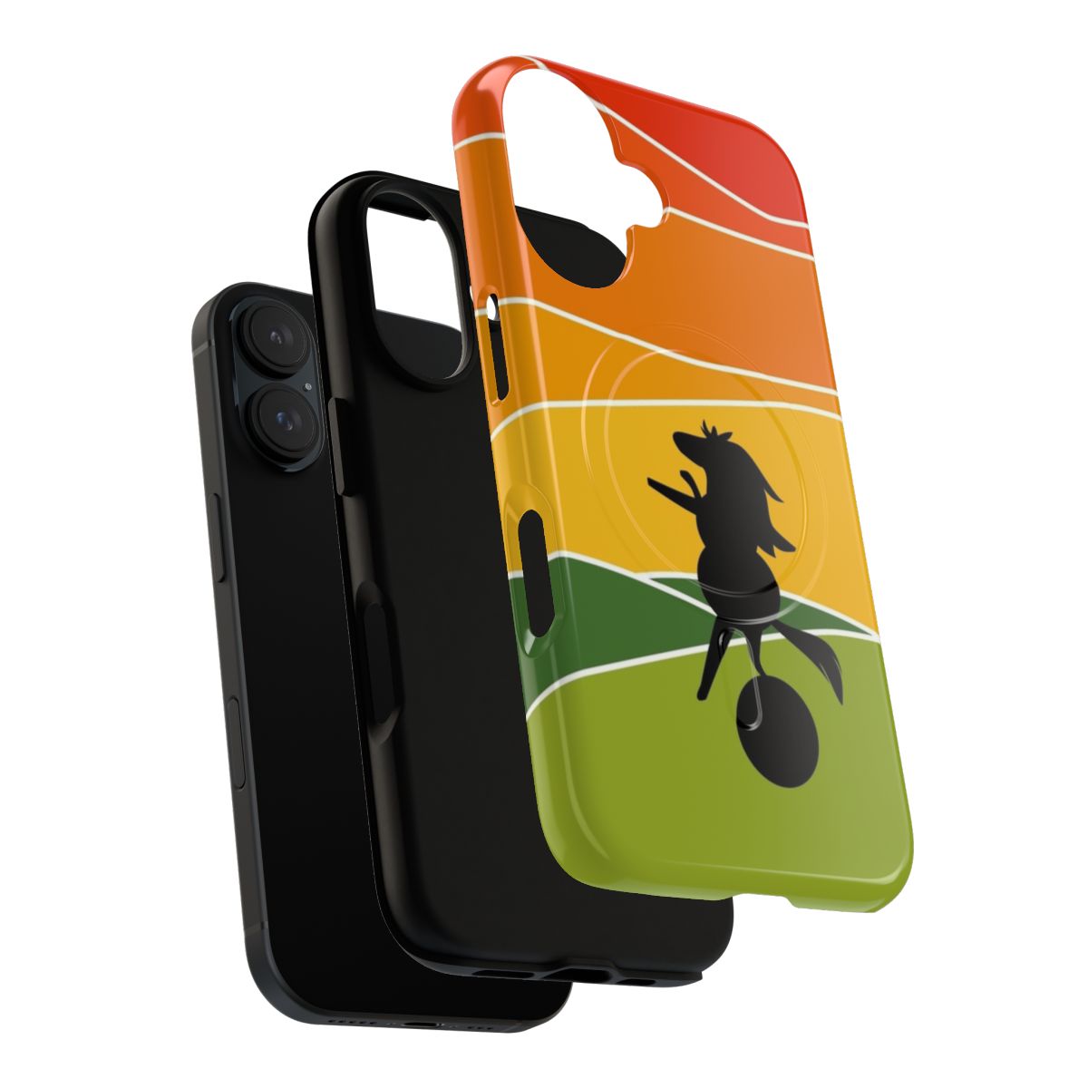 Sunset-themed phone case featuring James Baxter, the horse character from the popular cartoon Adventure Time - Layers