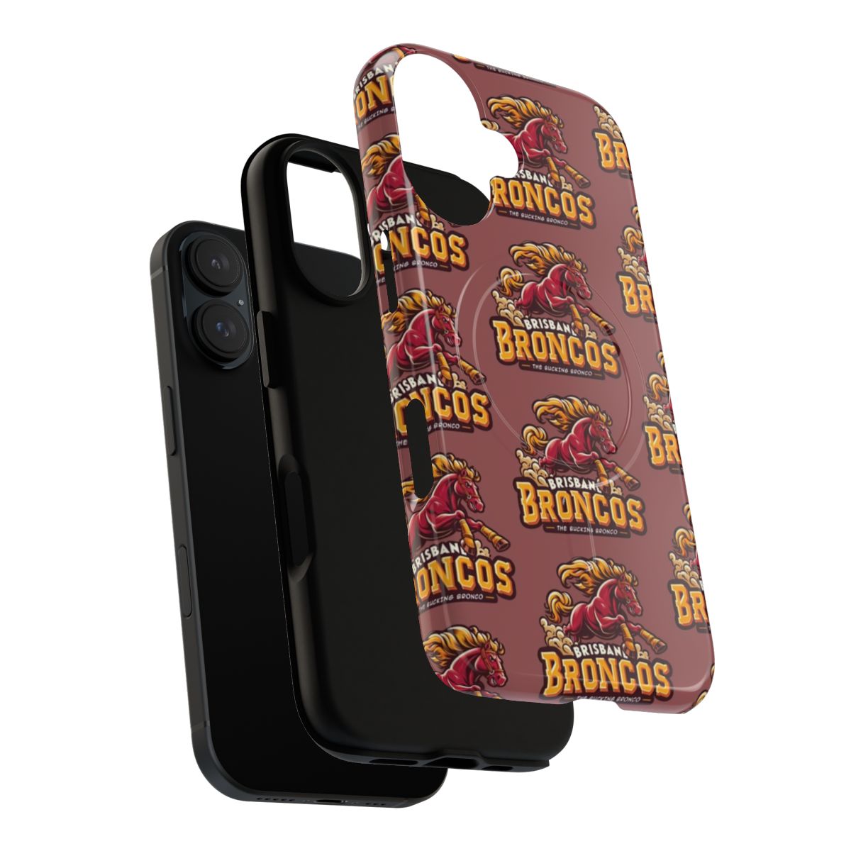 Tough Rugby Phone Case for Brisbane Broncos Fans - Layers