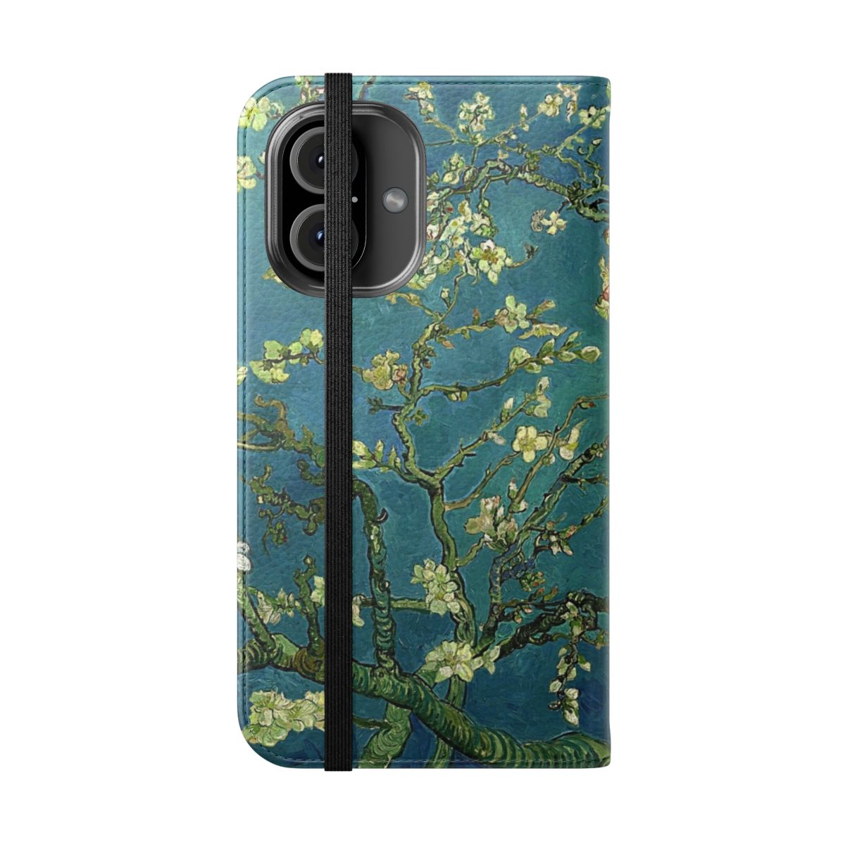 Artistic phone case featuring Van Gogh's Almond Blossoms painting - Folded Front