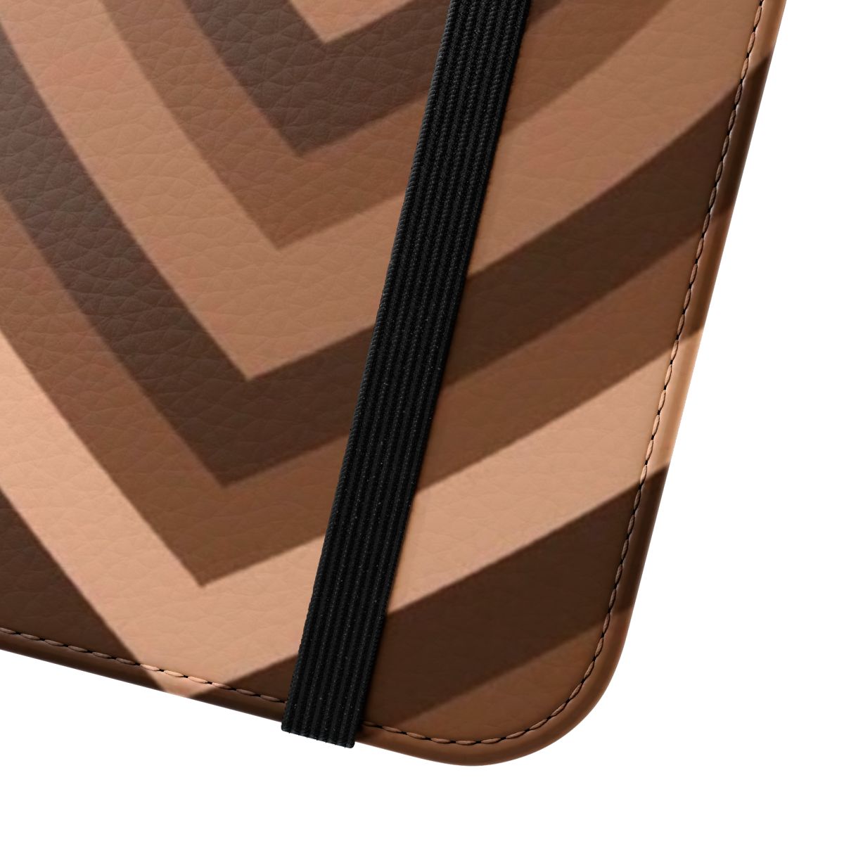 Brown heart-shaped phone case with a contemporary indie aesthetic design - Close Up