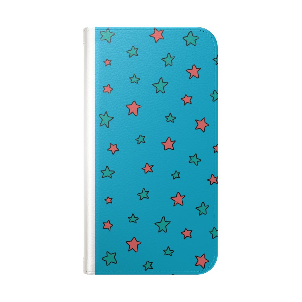 Blue flip phone case with Heartstopper-inspired design featuring Nick Nelson - Folded Back