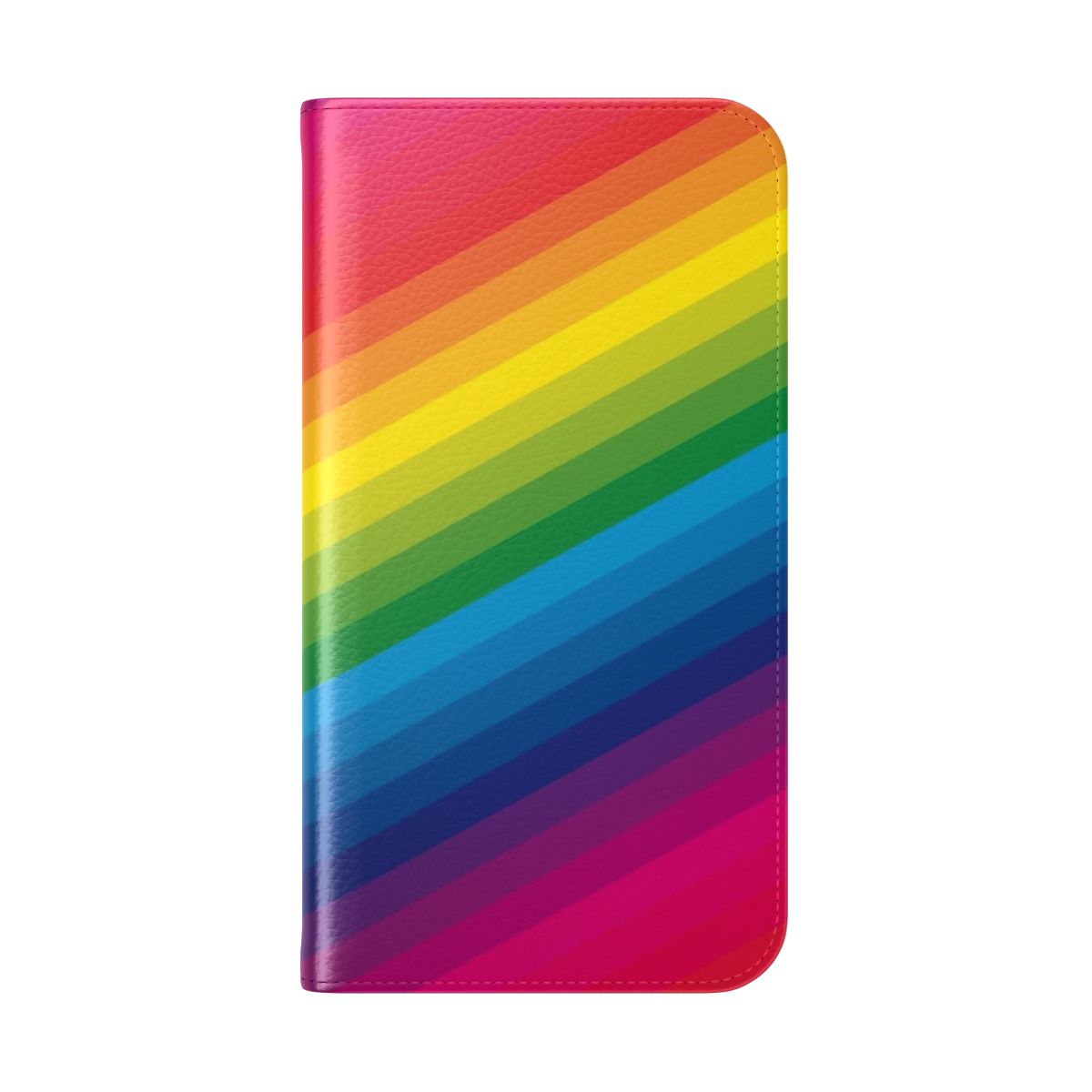 Colorful rainbow-themed phone case with a flip cover design - Folded Back