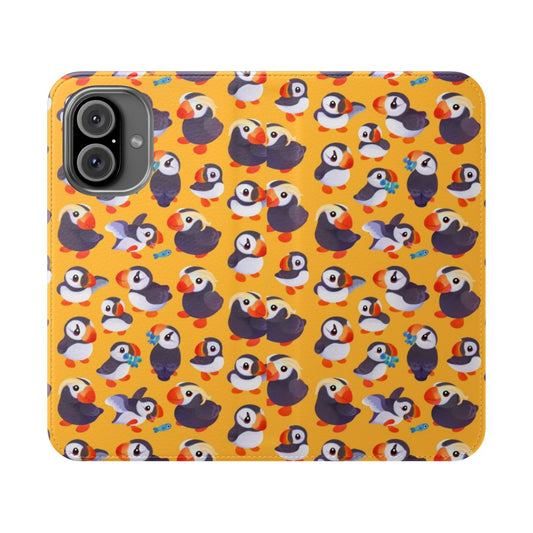 Vibrant yellow puffin bird phone case cover