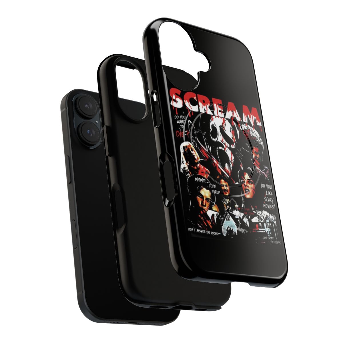 Ghostface-inspired magnetic tough phone case with spooky and horror movie designs - Layers