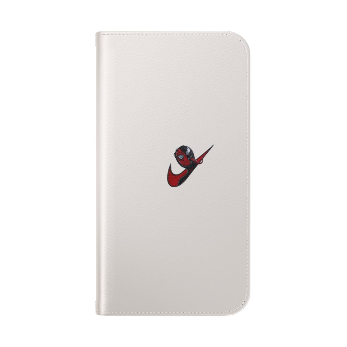 Flip cover phone case with spider-themed design - Folded Back