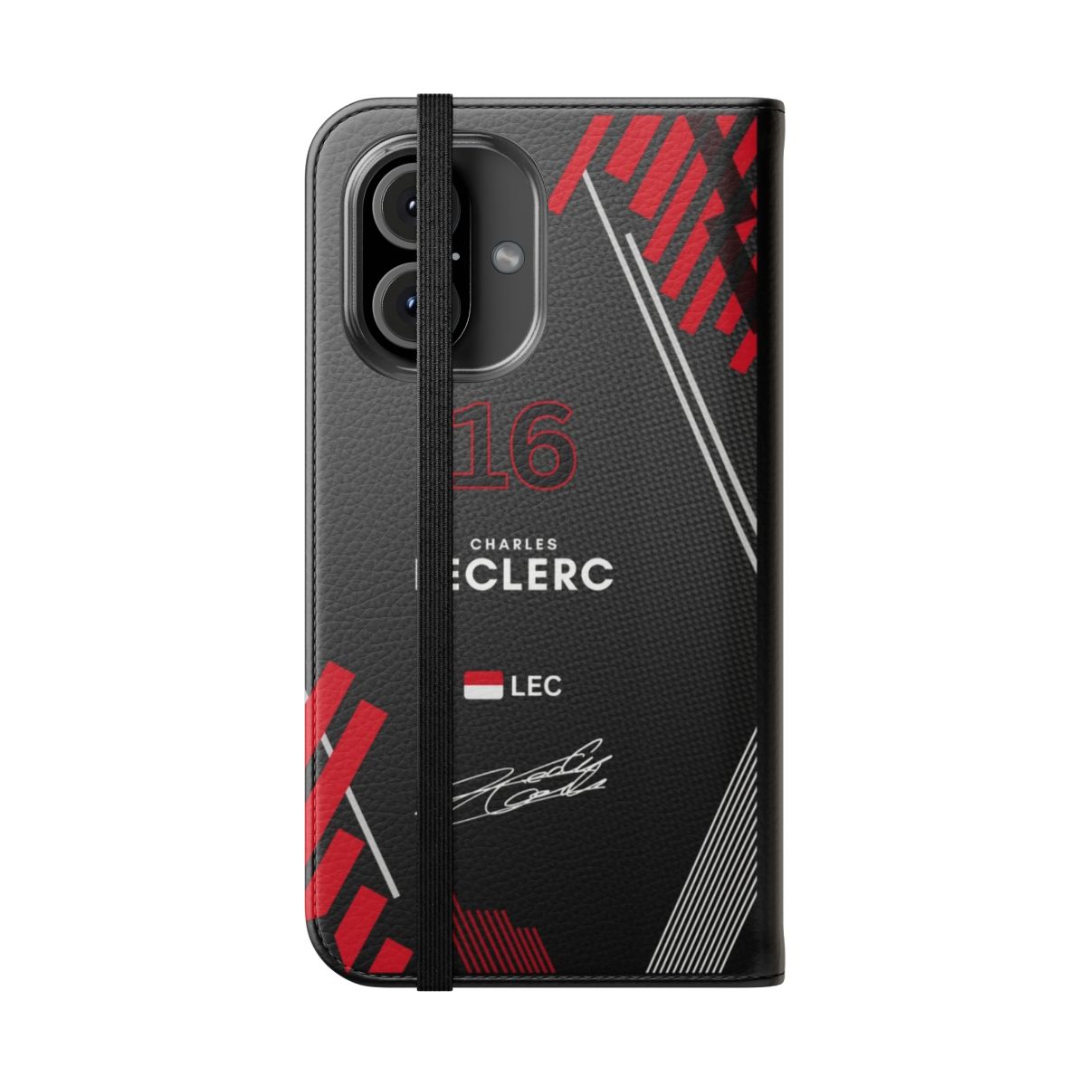 Formula 1 inspired phone case with Charles Leclerc design - Folded Front