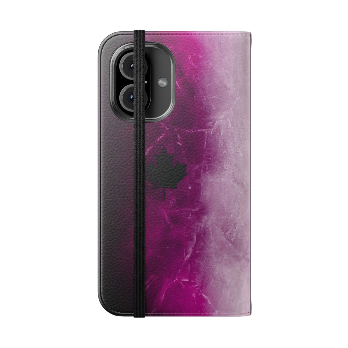 Purple Black Ice Themed Phone Case Cover - Folded Front