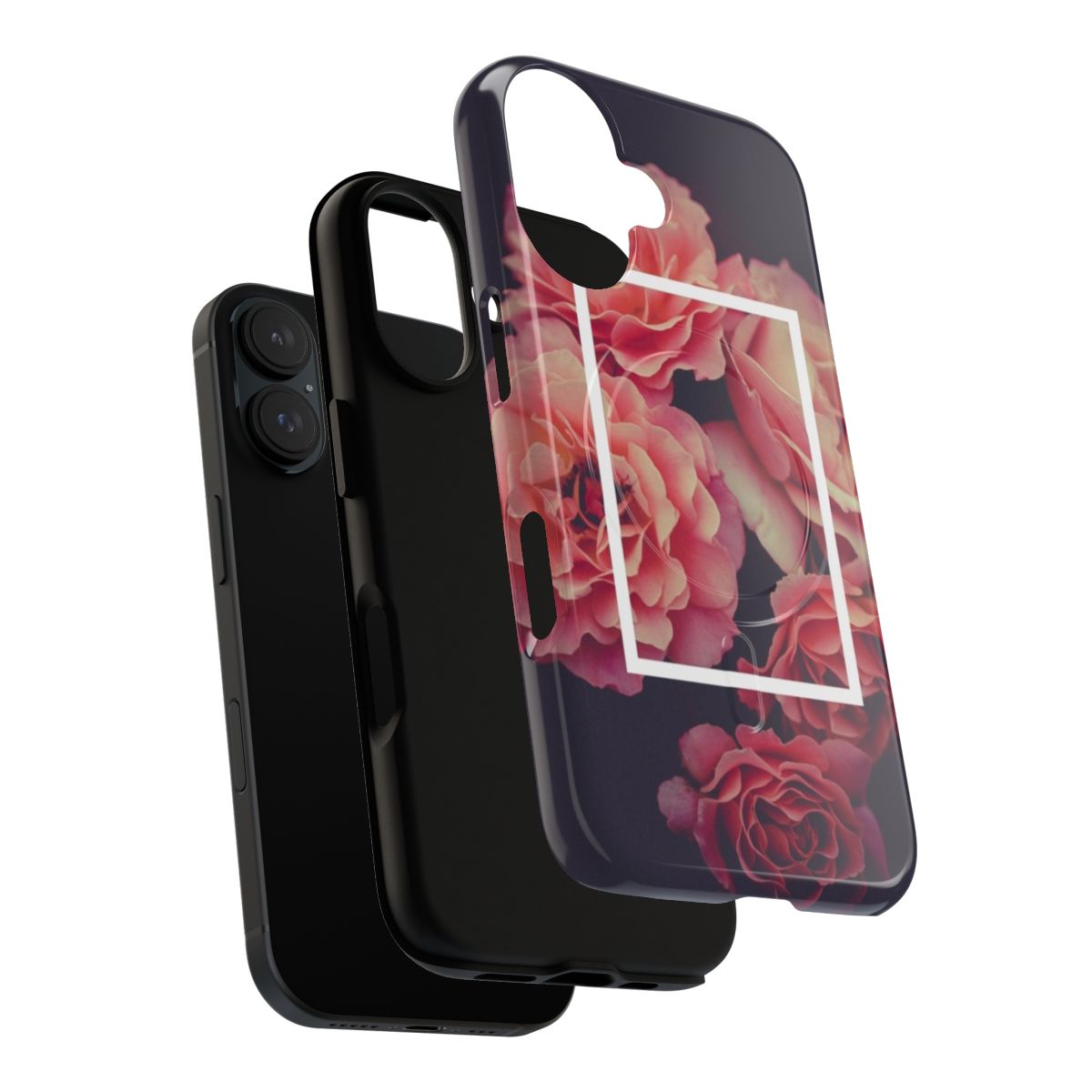 Floral rectangle magnetic phone case featuring The 1975 band artwork - Layers