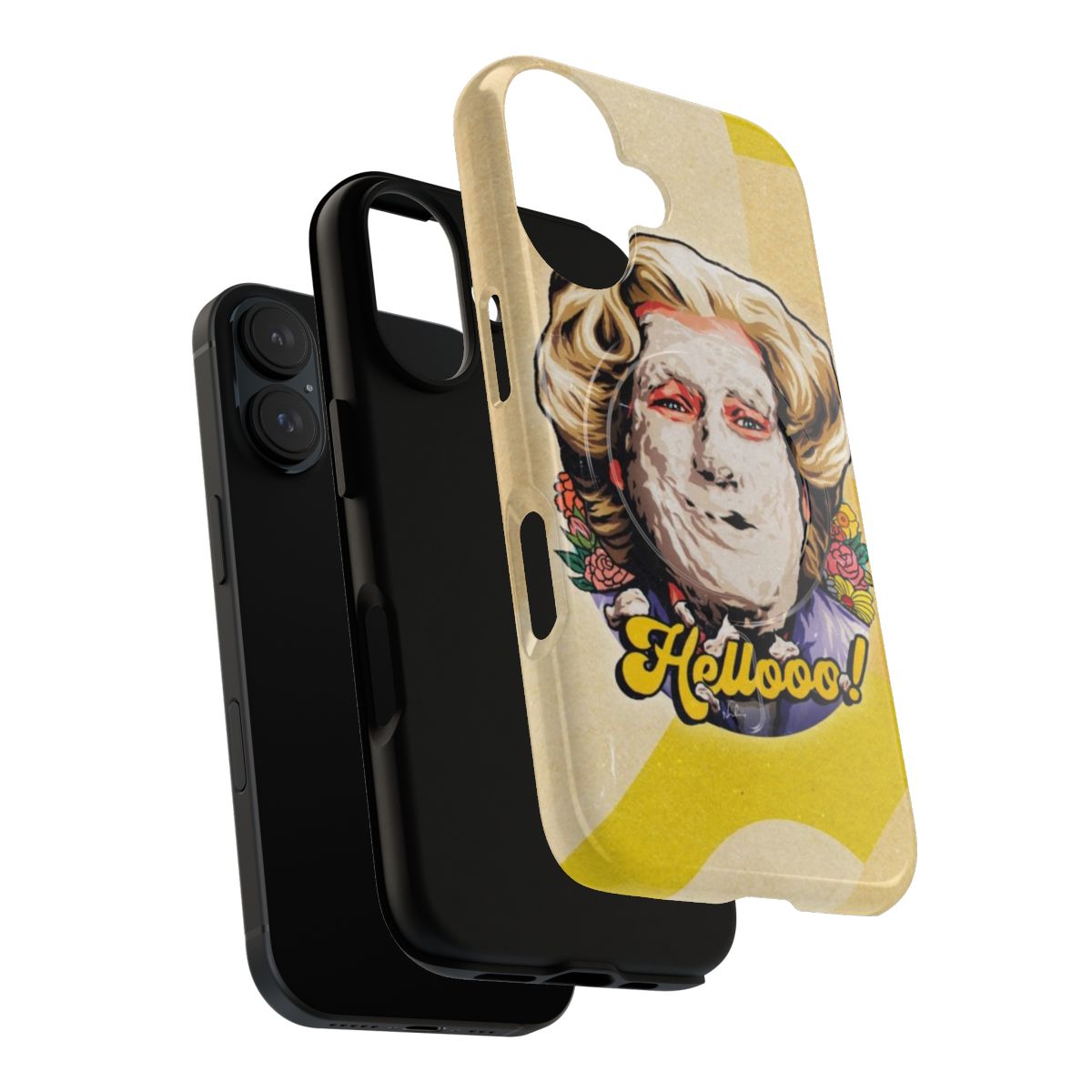 Magnetic tough phone case with 90s pop art inspired by the films of Robin Williams - Layers