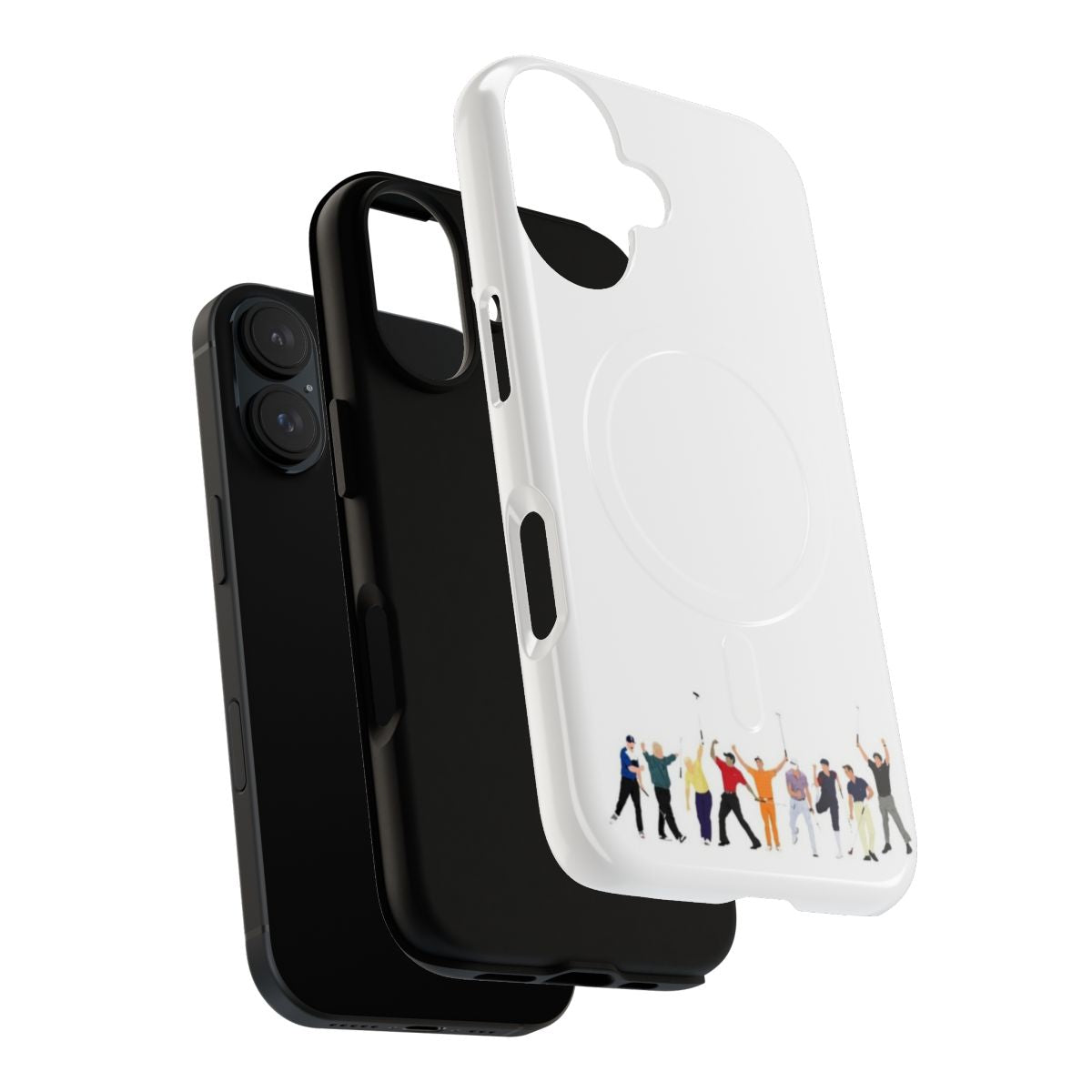 Magnetic phone case featuring golf legends like Brooks Koepka, John Daly, Jack Nicklaus, and more - Layers