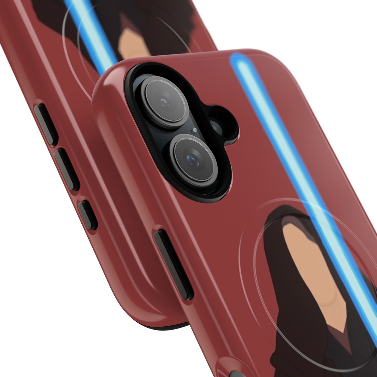 A magnetic phone case featuring Anakin Skywalker holding a lightsaber from the Star Wars universe. - Detail