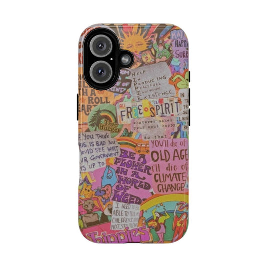 Trendy hippie aesthetic photomontage magnetic tough phone cases