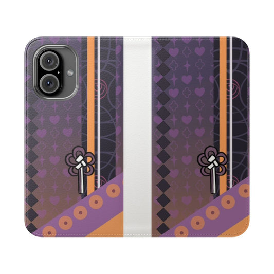 Anime-inspired flip phone case featuring Ninomae Ina'nis from Hololive