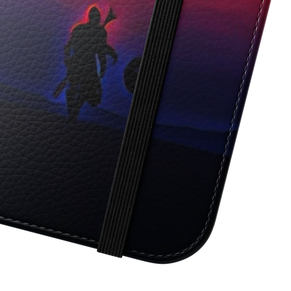 Beskar Steel Themed Mandalorian Flip Cover Phone Case - Close Up