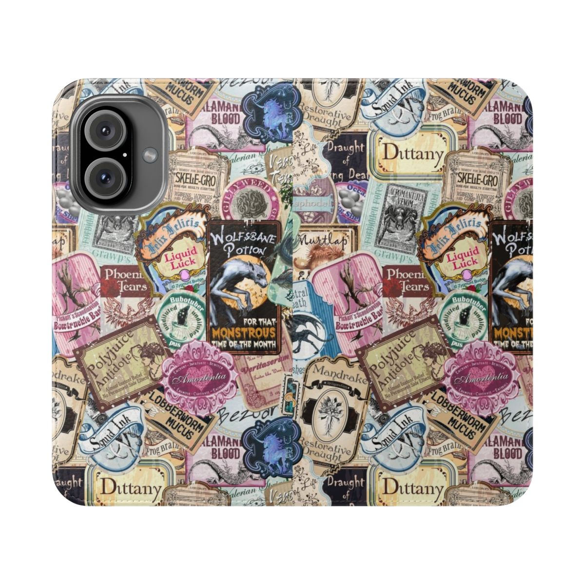 Enchanted phone case with vintage apothecary and wizardry design