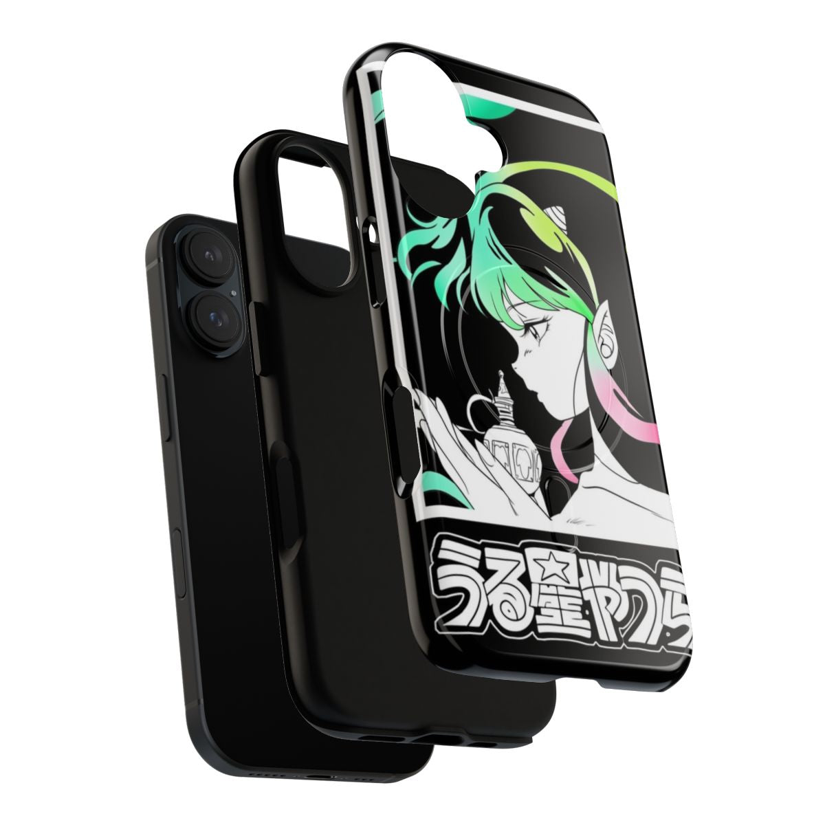 Retro Anime-Inspired Magnetic Phone Case featuring characters from the classic series Urusei Yatsura - Layers