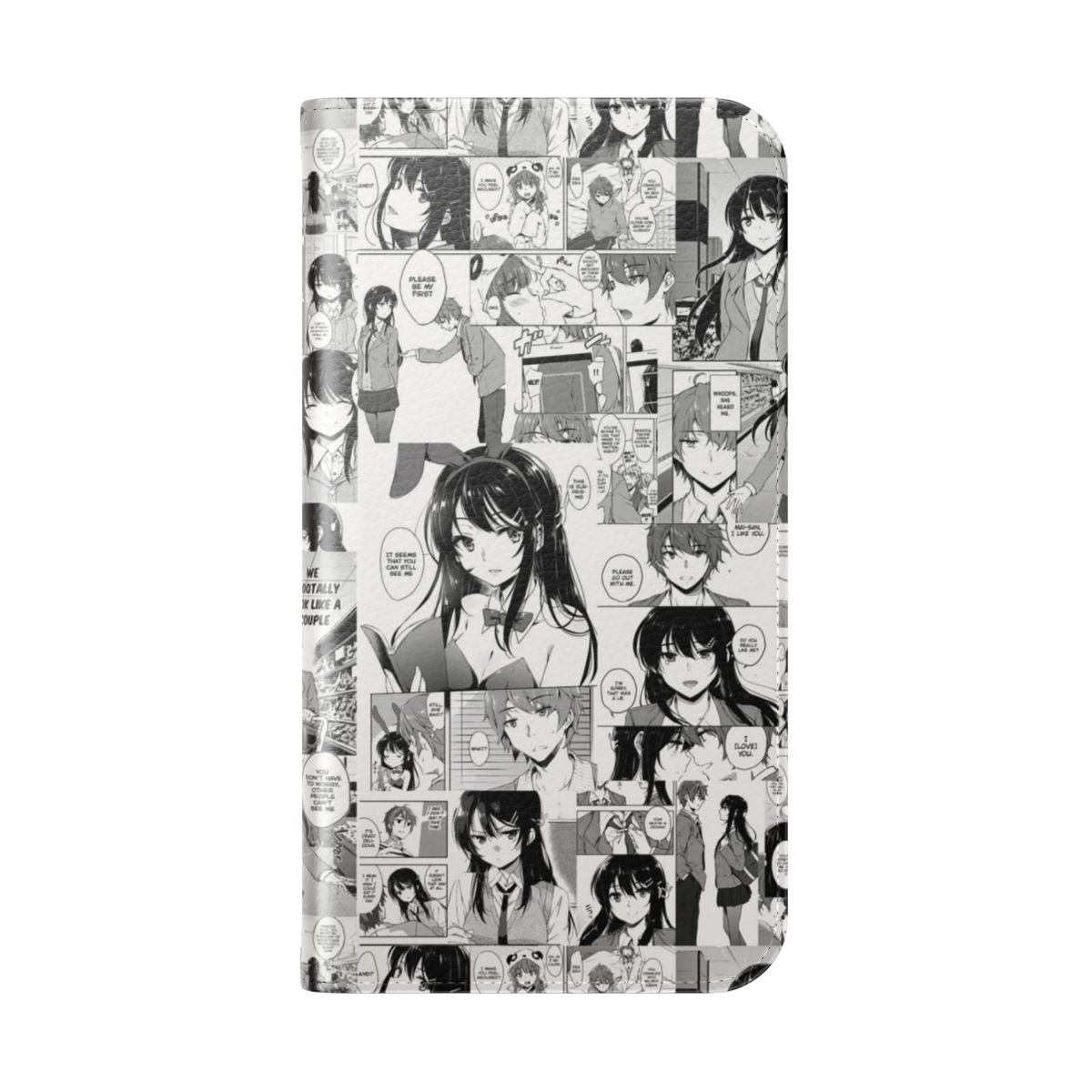 Anime-themed phone case featuring characters from the popular "Rascal Does Not Dream of Bunny Girl Senpai" manga. - Folded Back