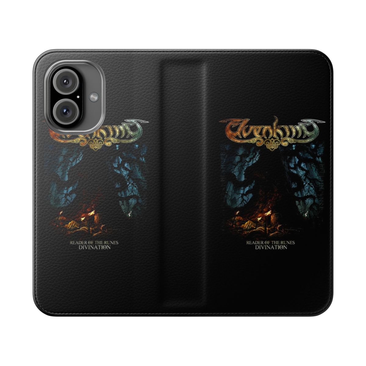 Elvenking-inspired flip phone case with a divination theme, ideal for heavy metal, power metal, folk metal, progressive metal, and symphonic metal fans.