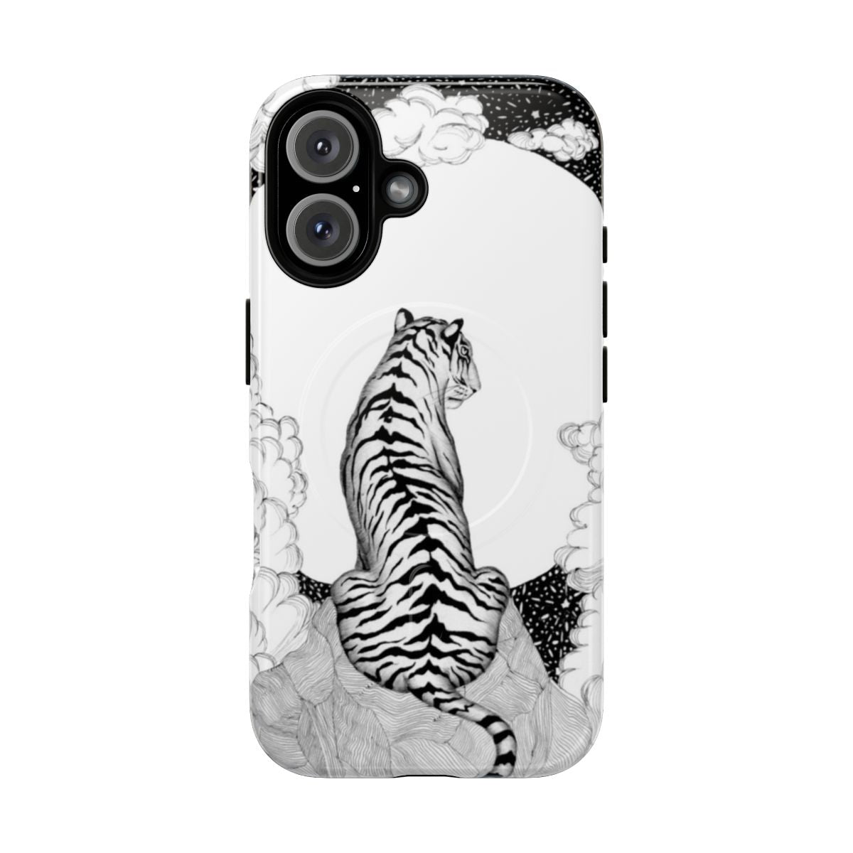 Enchanting tiger and moon phone case with fantasy artwork