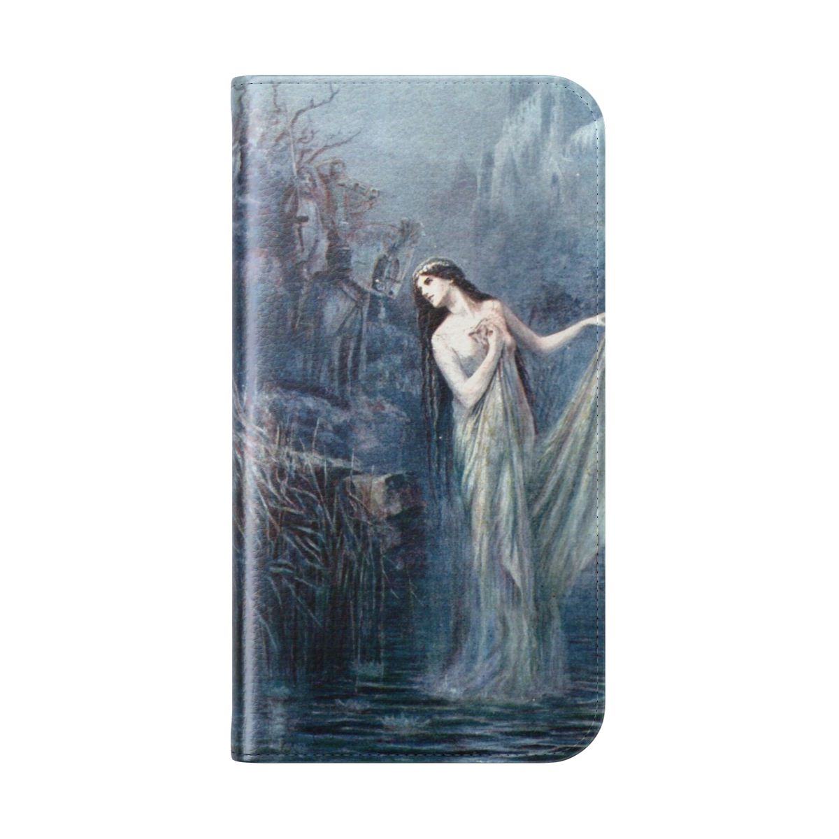 Medieval fantasy phone case featuring Lancelot and Arthurian imagery - Folded Back