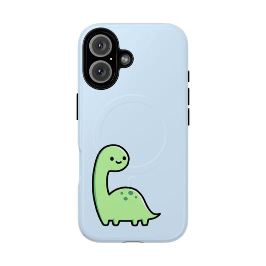 Colorful and whimsical dinosaur phone case featuring a brontosaurus design