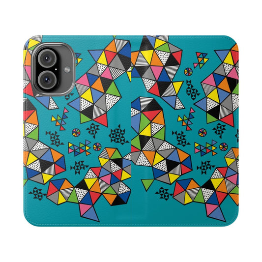 Colorful artistic geometric triangle pattern phone case cover