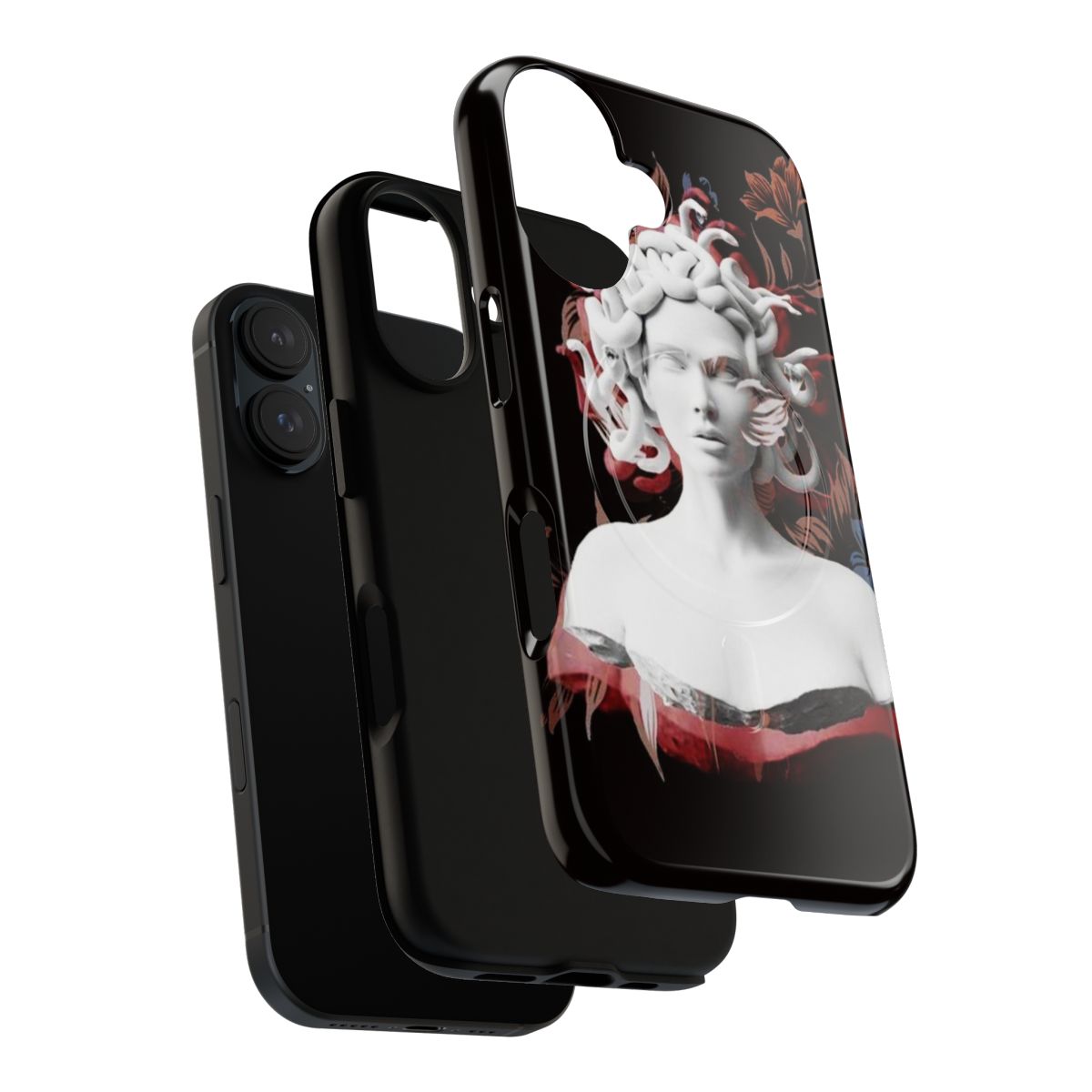 Medusa mythology inspired magnetic tough phone case with a detailed tattoo design - Layers